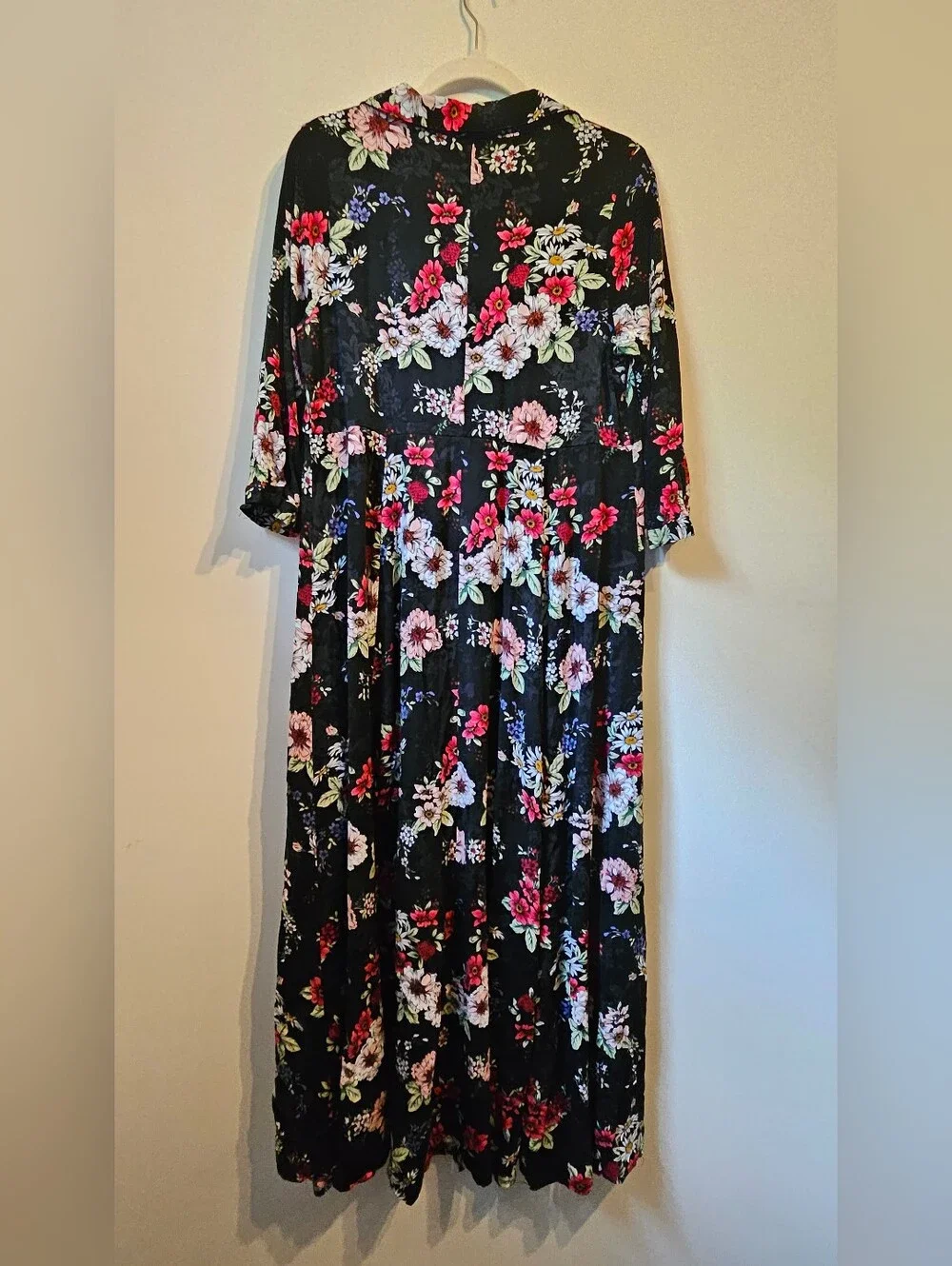 Torrid Black Floral Maxi Dress Large